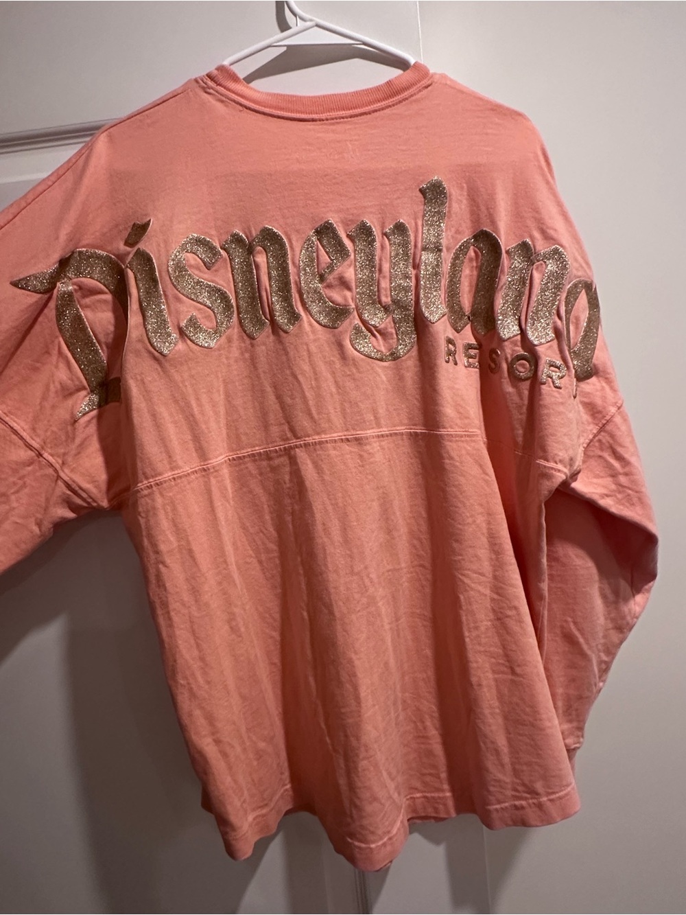 Disney Resort Long-Sleeve Shirt - Coral with Gold Glitter